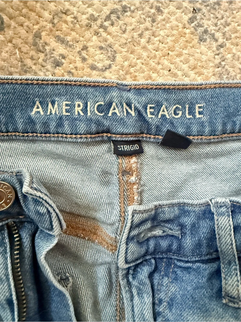AE Strigid Super High-Waisted Relaxed Denim Shorts